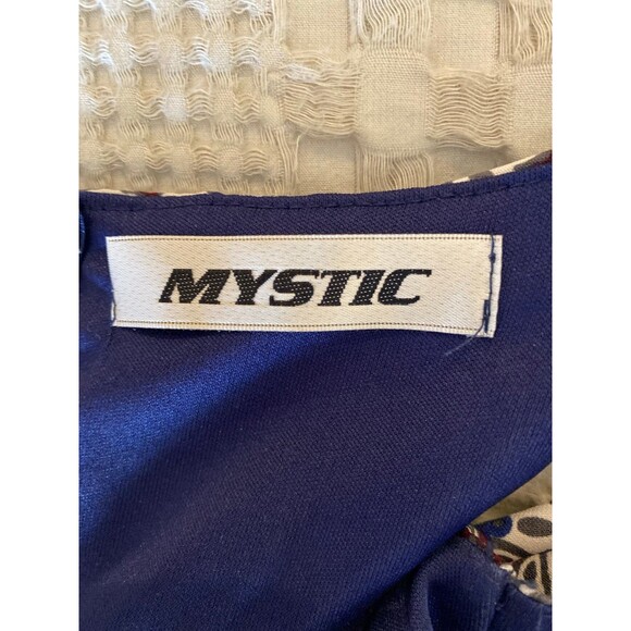 Mystic Dress Plus Size XL Navy Cream Pattern Sleeveless Rounded Neckline Pockets - Picture 9 of 12